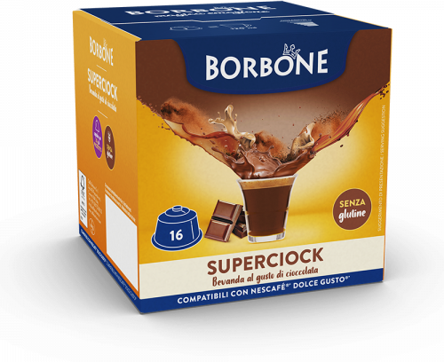 Caffè Borbone Cioccolata  Superciock - 16 Capsule Compatibili Dolce Gusto Da 20g