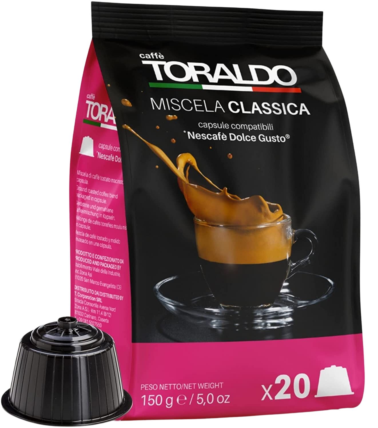 Caffè Toraldo - Classica - 20 Capsule Compatibili Dolce Gusto Da 7.5g