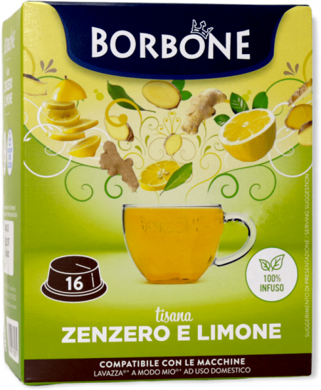 Caffè Borbone Tisana Zenzero E Limone  - 16 Capsule Compatibili A Modo Mio Da 3g