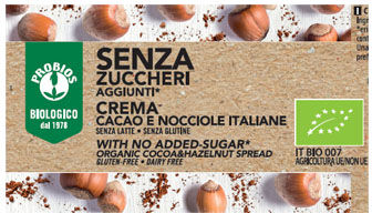 PROBIOS Crema spalmabile cacao/nocciole senza zuccheri aggiunti 200 g