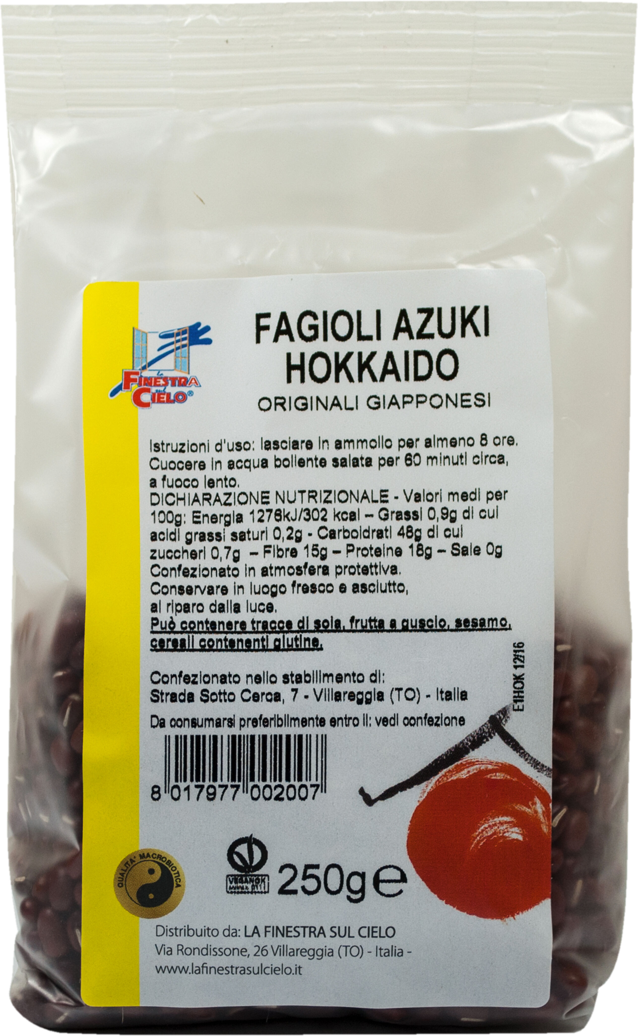 LA FINESTRA SUL CIELO Azuki hokkaido 250 g