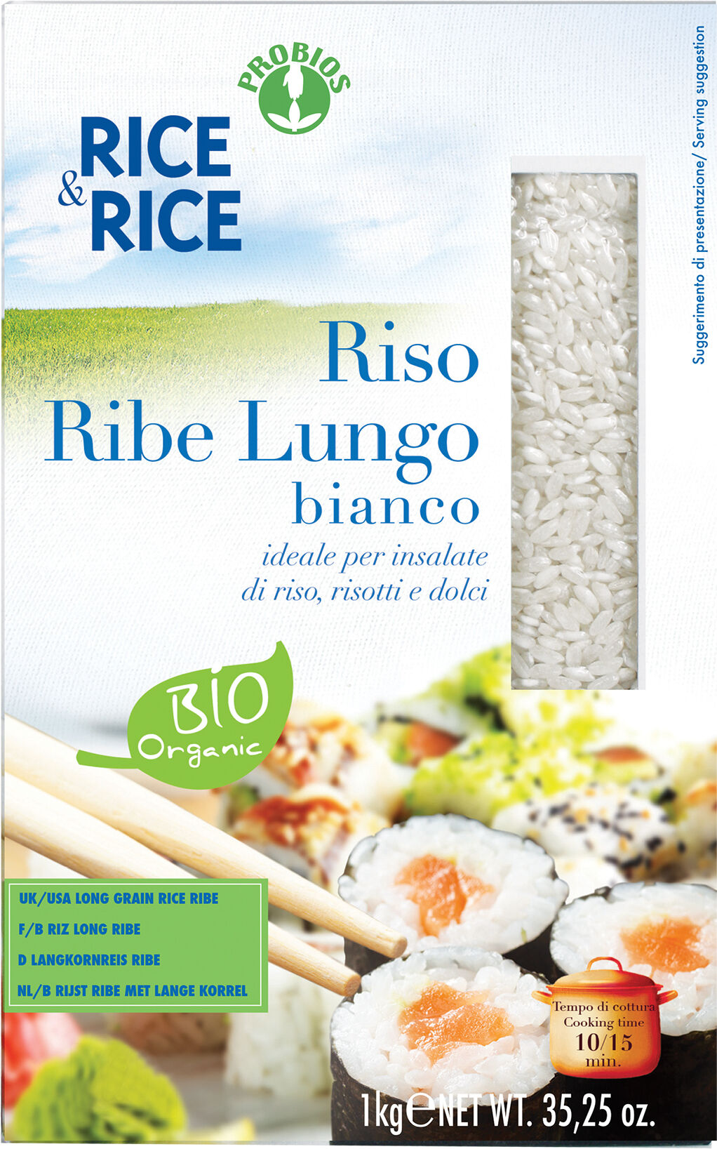 PROBIOS RICE&RICE R&r riso lungo ribe bianco 1kg