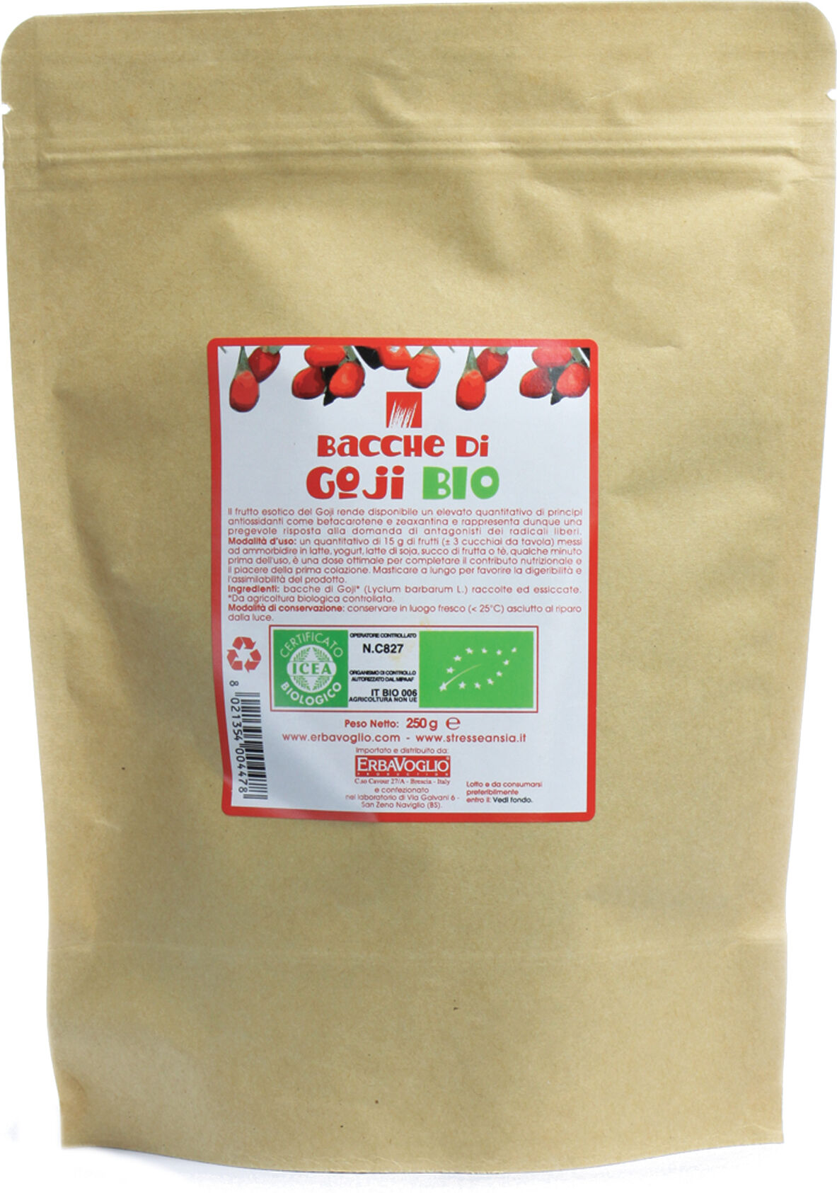 erbavoglio Goji bacche biologiche 250 g