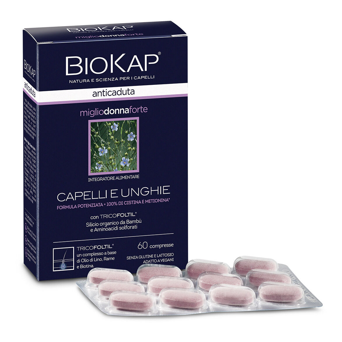 BIOKAP Miglio Donna Forte Integratore Capelli e Unghie 60 Compresse