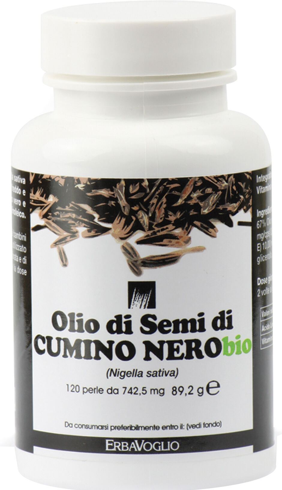 erbavoglio Olio semi cumino nero bio 120 perle