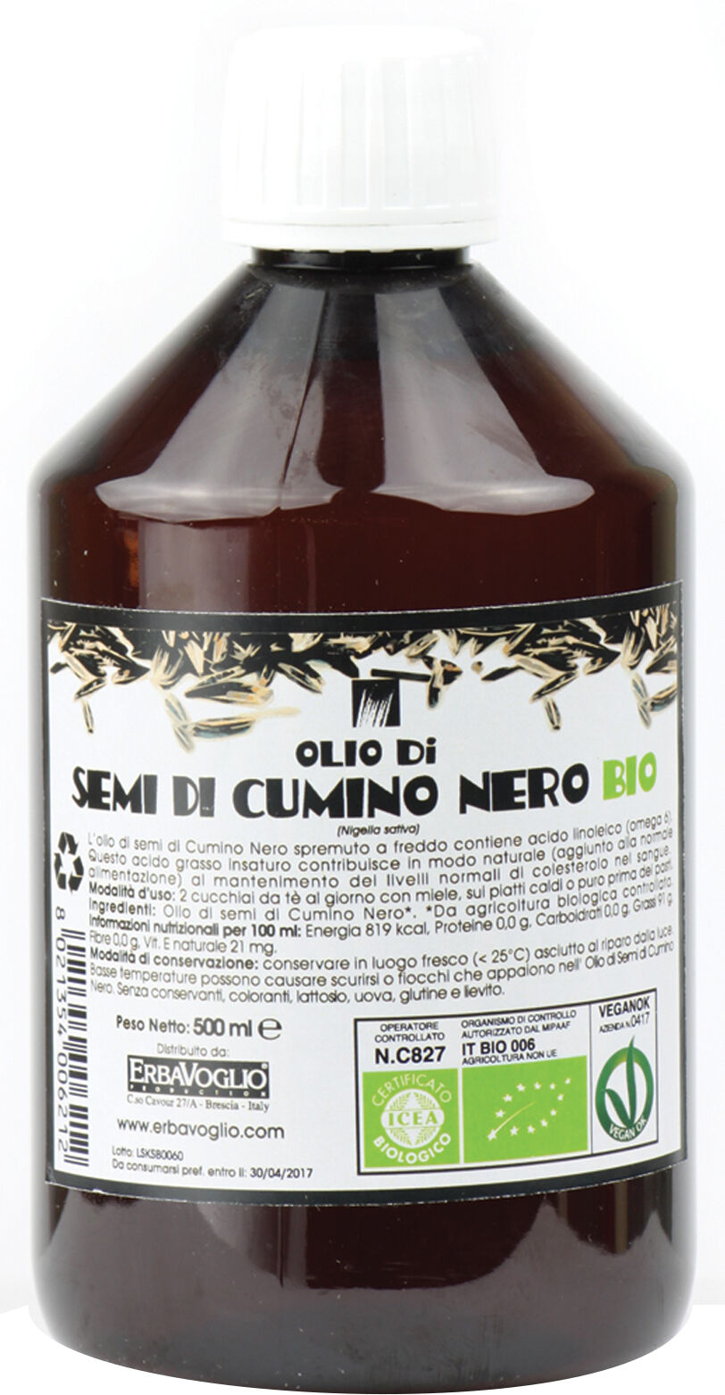 erbavoglio Olio di semi di cumino nero bio 500 ml