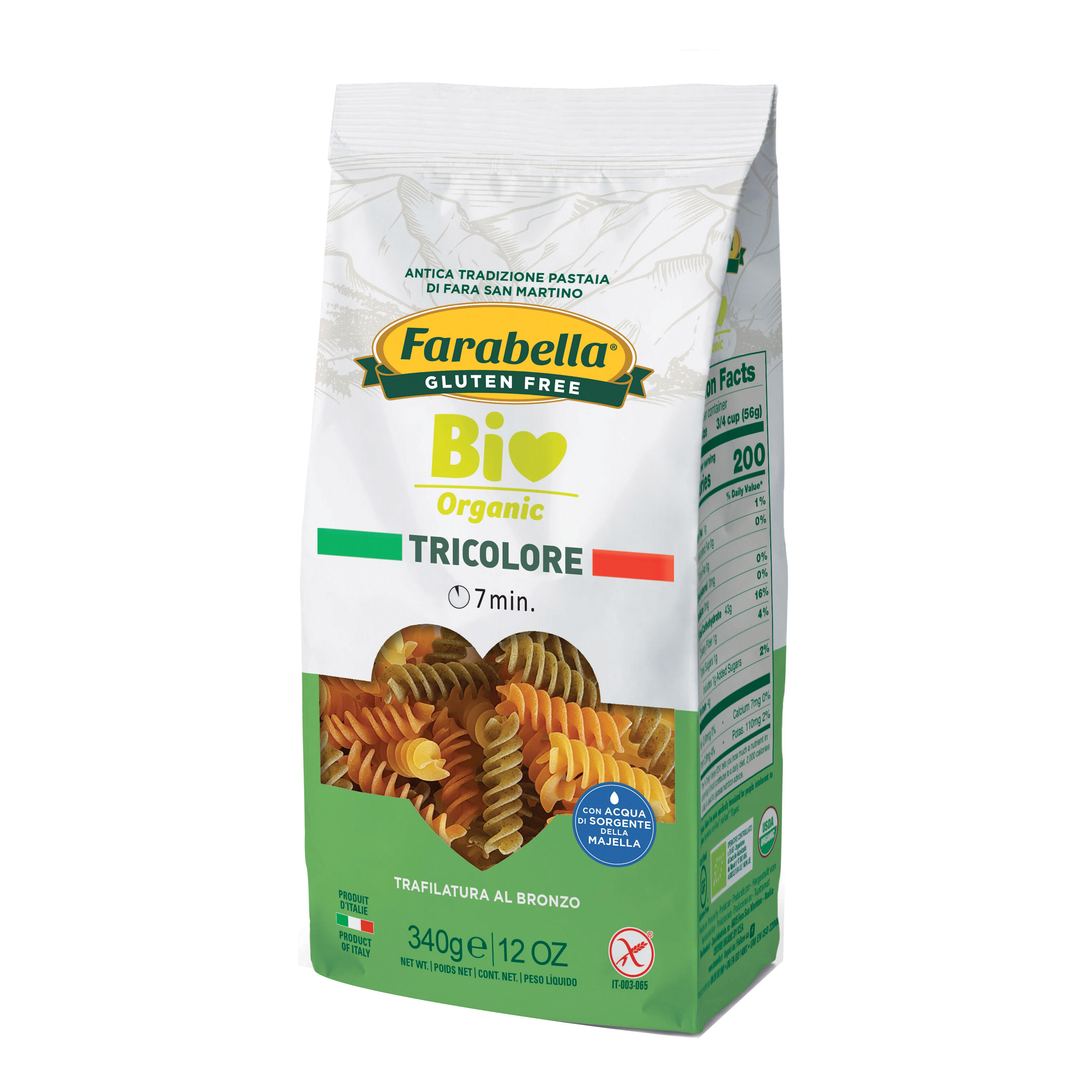 FARABELLA bio fusilli tricolore 340 g