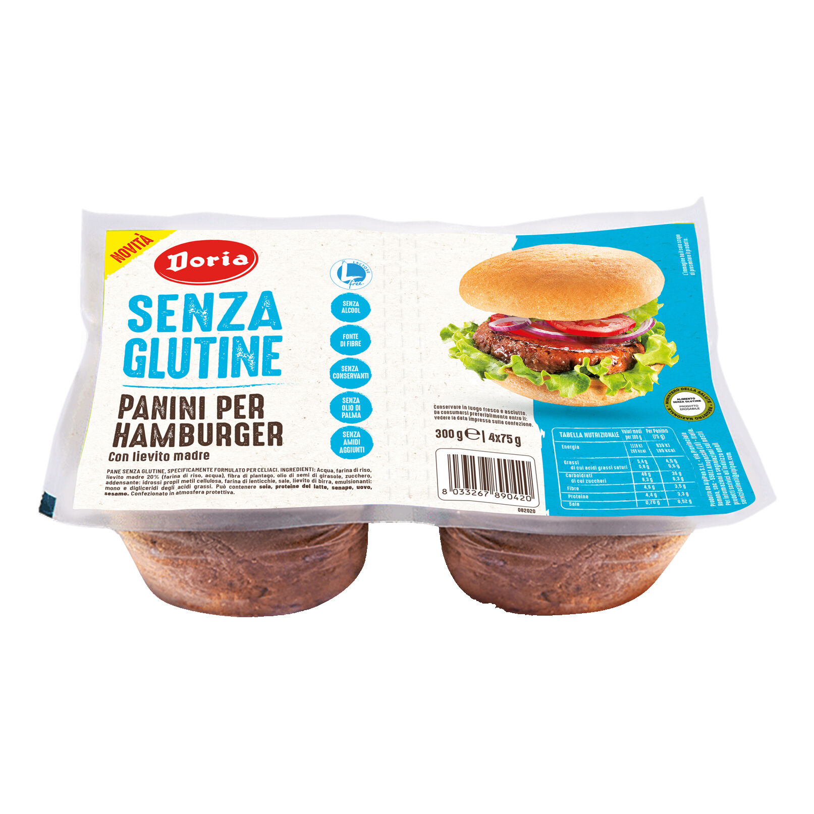 doria panini hamburger 4x50 g