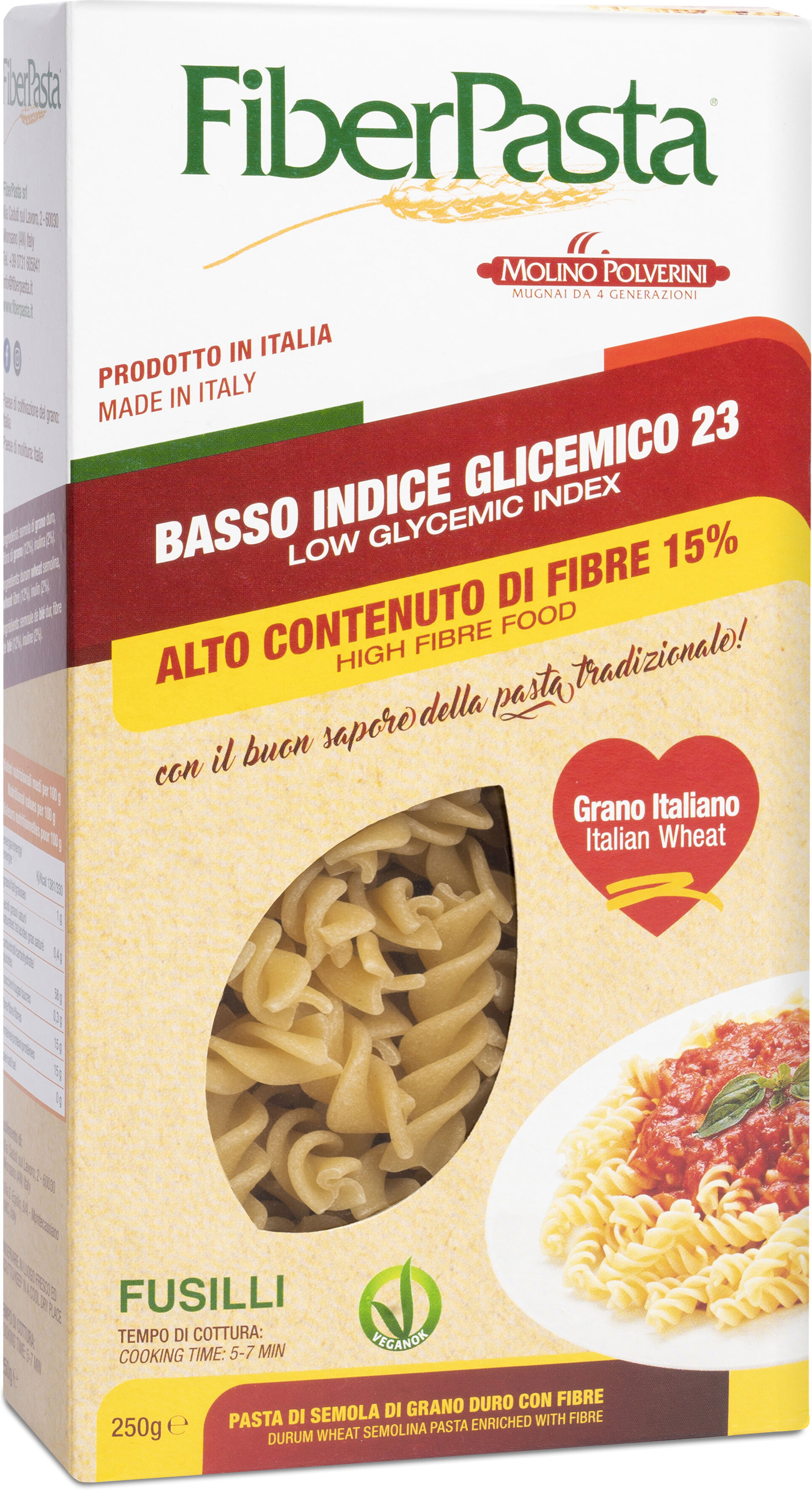 FIBERPASTA Srl Fiberpasta fusilli basso indice glicemico 250 g