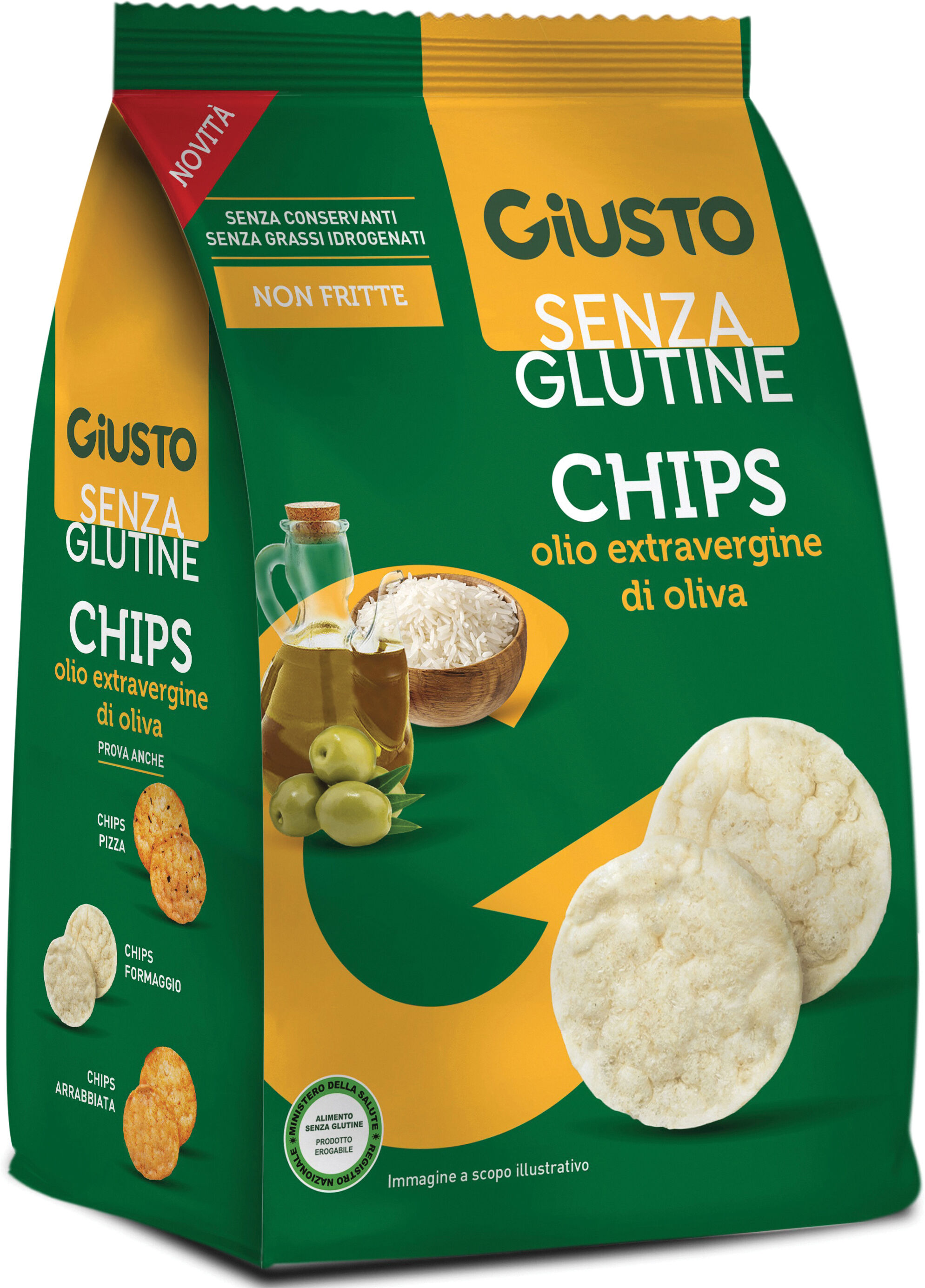 giusto senza glutine chips olio extravergine di oliva 40 g