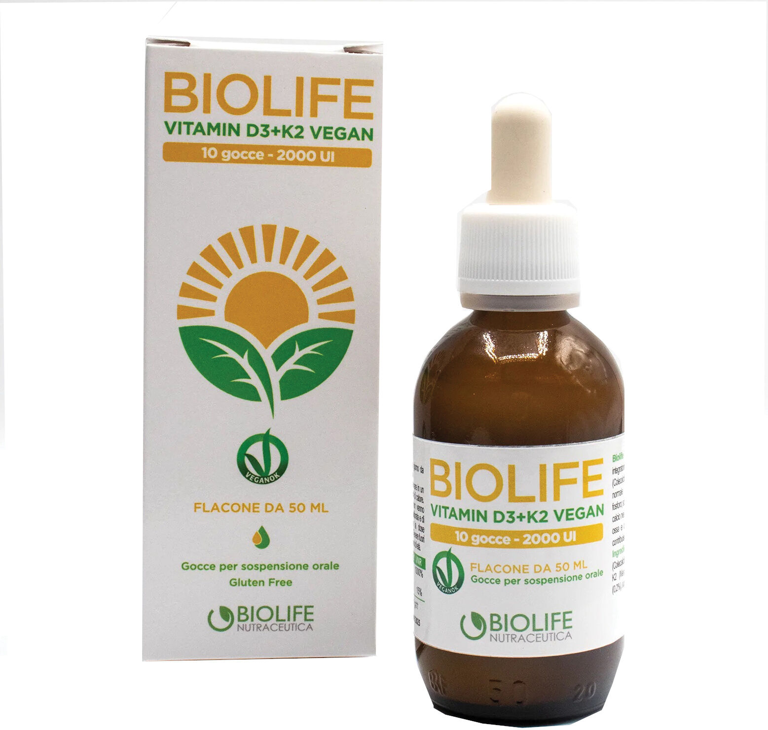 NUTRACEUTICA BIOLIFE Srl Biolife vitamin d3+k2 vegan gocce 50 ml