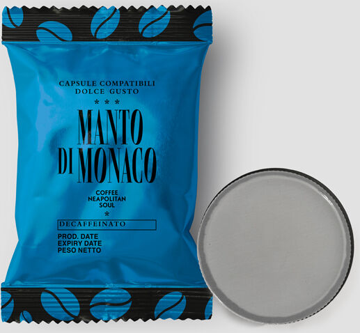 Manto di Monaco 100 Capsule compatibili Nescafè Dolce Gusto DECAFFEINATO (Blu)