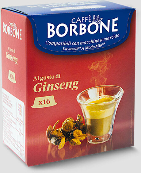 Caffè Borbone 16 Capsule Caffè al Ginseng compatibili Lavazza A Modo Mio