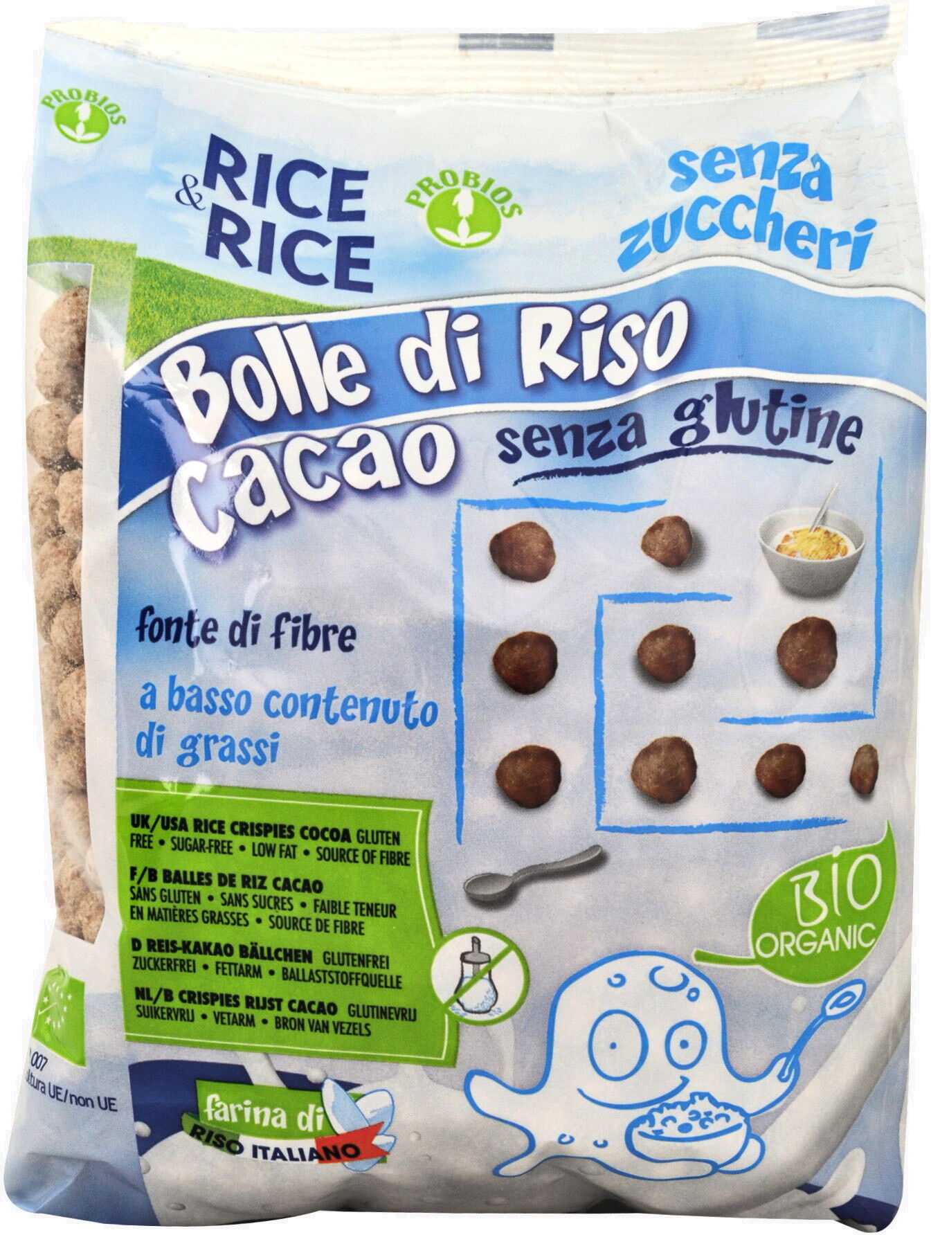 PROBIOS Rice & Rice - Bolle Di Riso Al Cacao Senza Glutine 150 Grammi