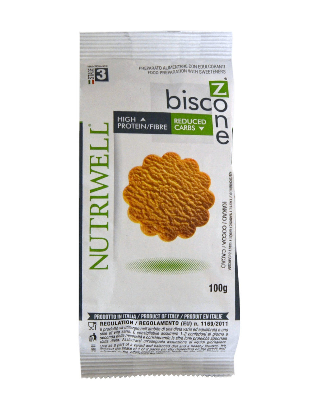 CIAOCARB Nutriwell - Biscozone 100 Grammi Cacao