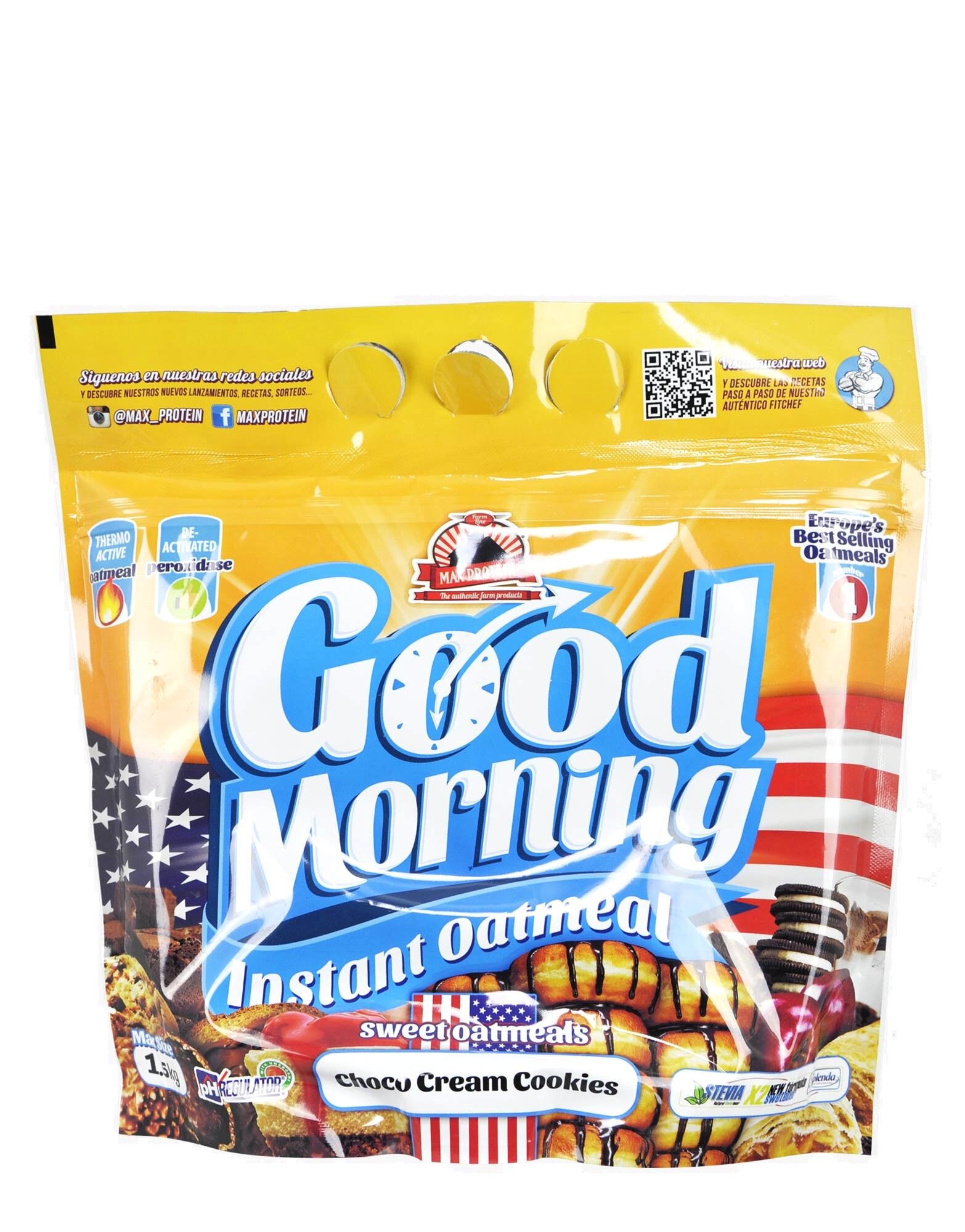 UNIVERSAL MCGREGOR Max Protein - Good Morning Instant Oatmeal 1500 Grammi Biscotti Al Cioccolato