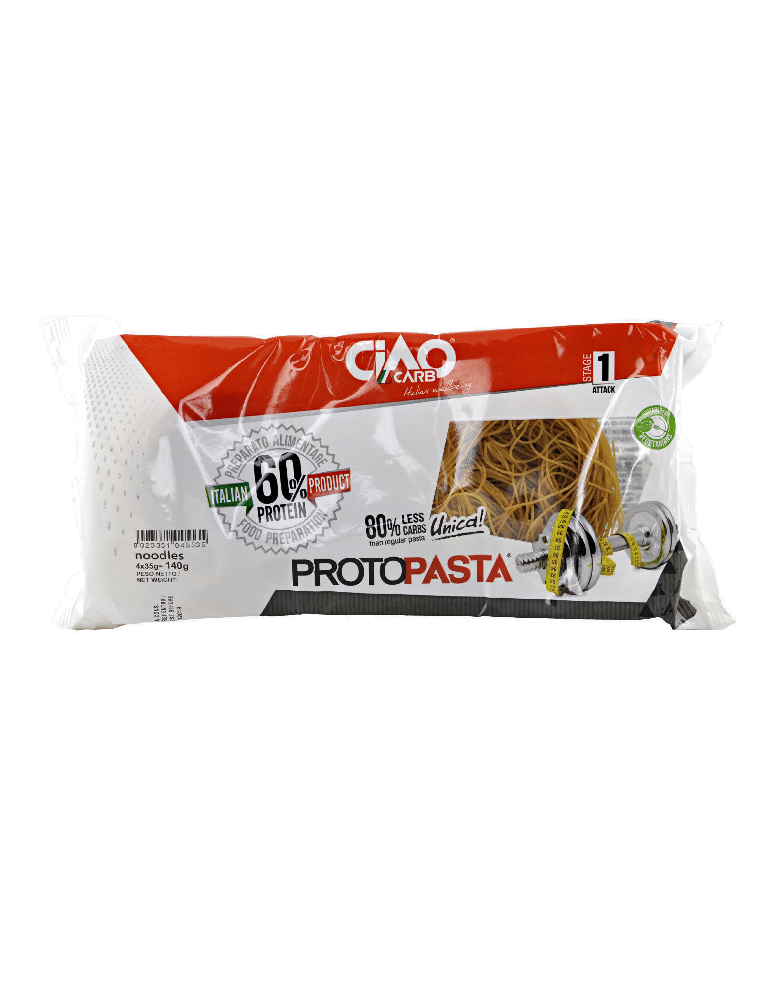 CIAOCARB Protopasta Noodles - Stage 1 4 Porzioni Da 35 Grammi