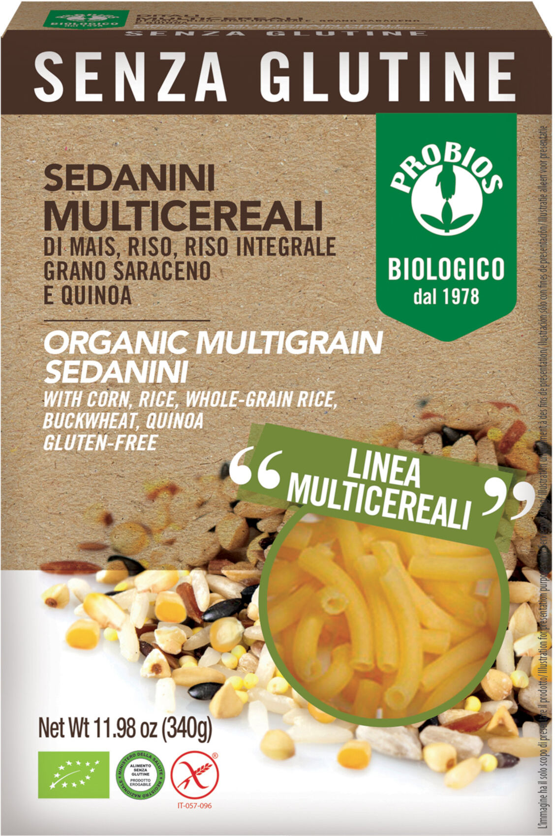 PROBIOS Sedanini Multicereali 340 Grammi