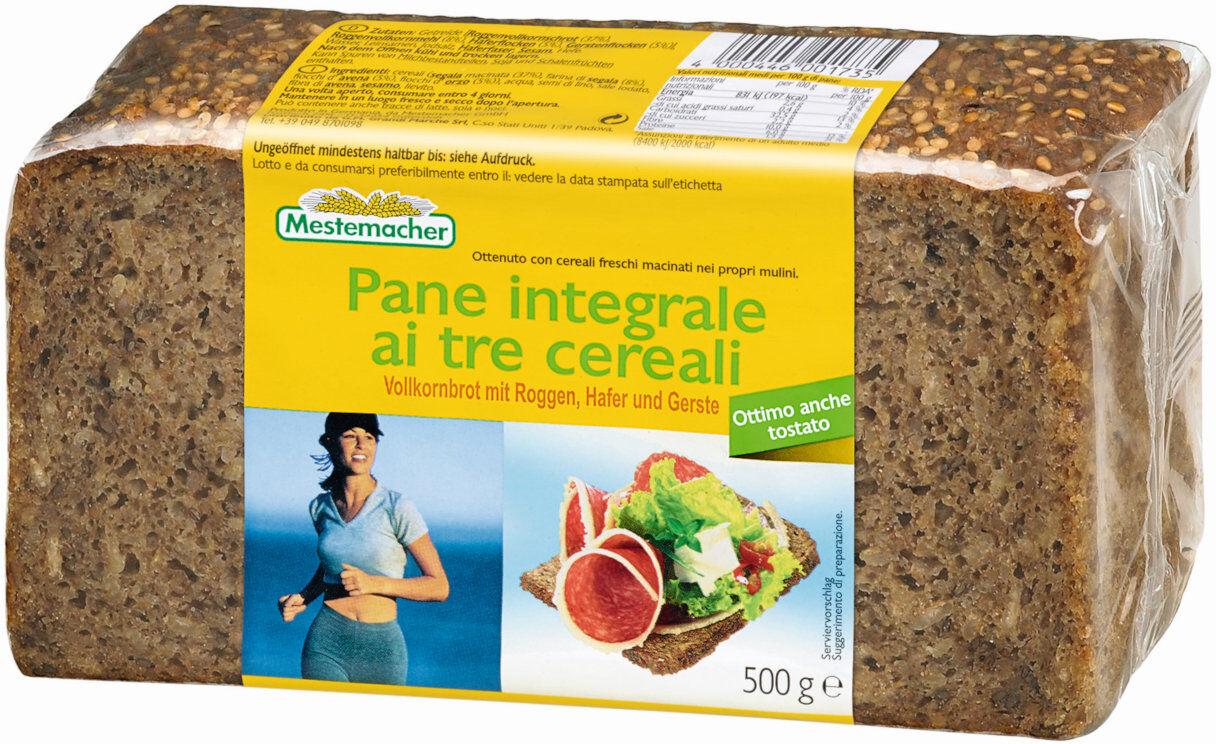 MESTEMACHER Pane Integrale Ai Tre Cereali 500 Grammi