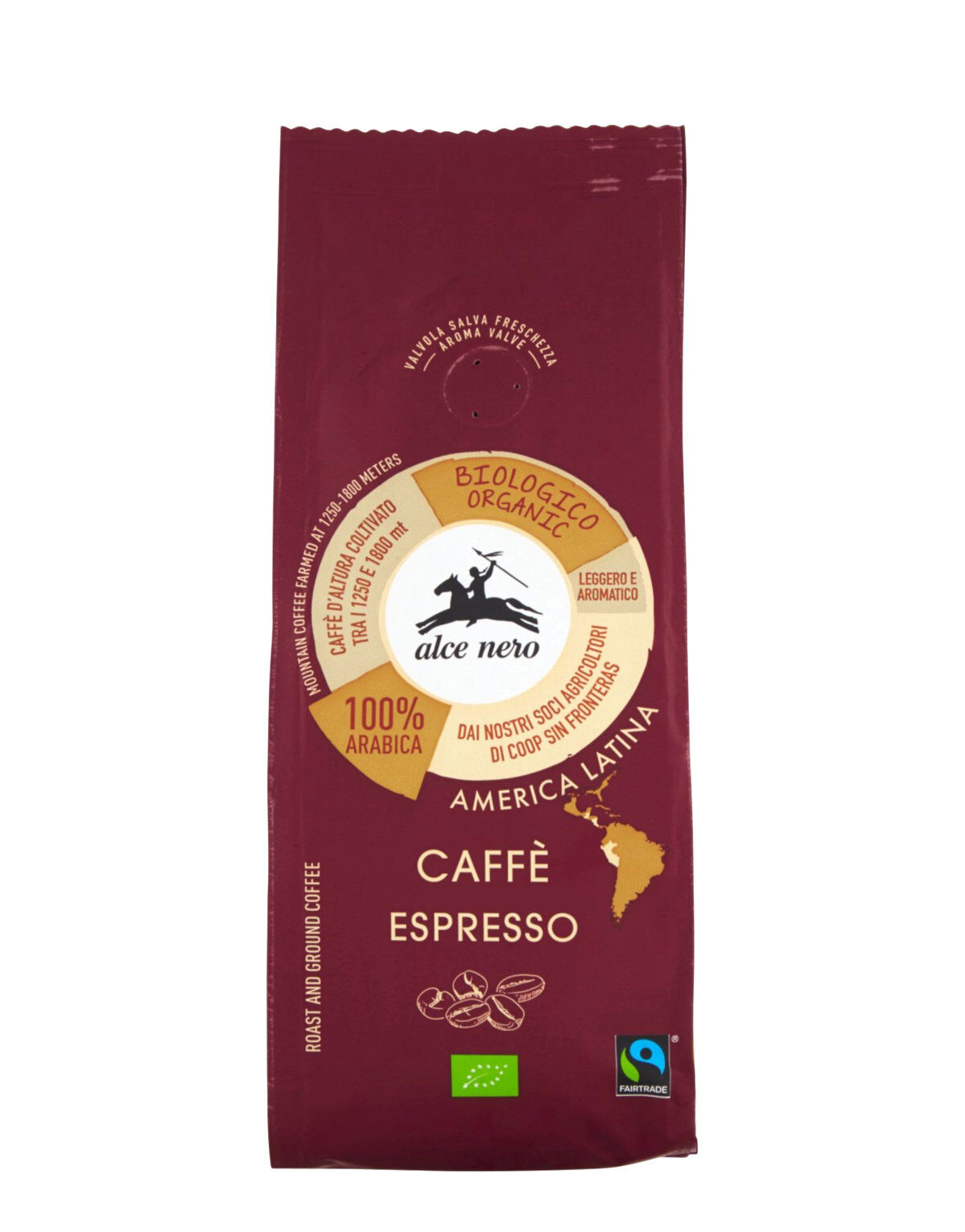 ALCE NERO Caffè Espresso 100% Arabica 250 Grammi