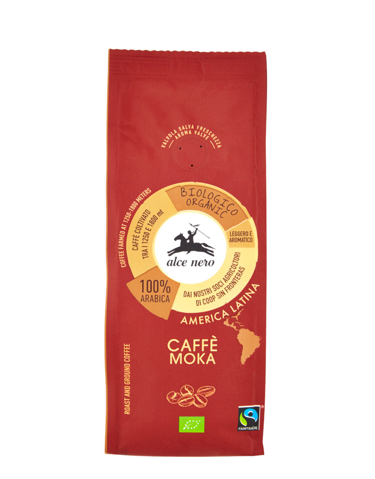 ALCE NERO Caffè Moka 100% Arabica 250 Grammi