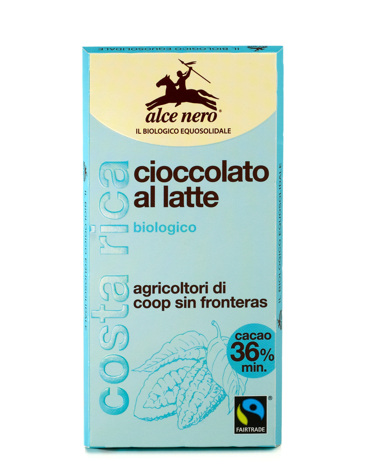 ALCE NERO Cioccolato Al Latte Biologico 100 Grammi
