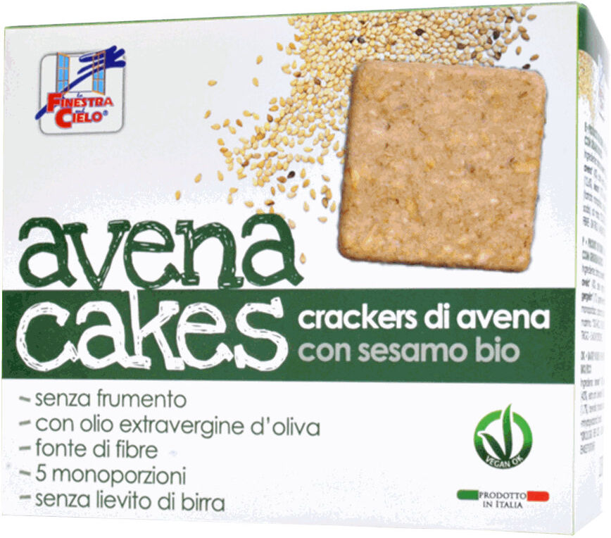 LA FINESTRA SUL CIELO Avena Cakes Con Sesamo Bio 250 Grammi