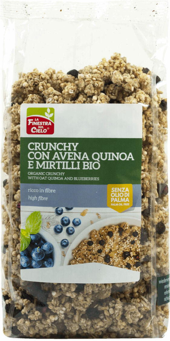 LA FINESTRA SUL CIELO Crunchy Con Avena Quinoa E Mirtilli Bio 375 Grammi