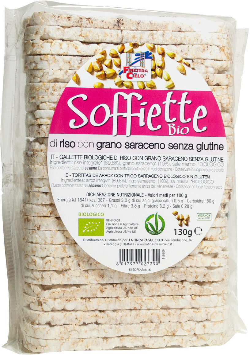 LA FINESTRA SUL CIELO Soffiette Di Riso Con Grano Saraceno Bio 130 Grammi