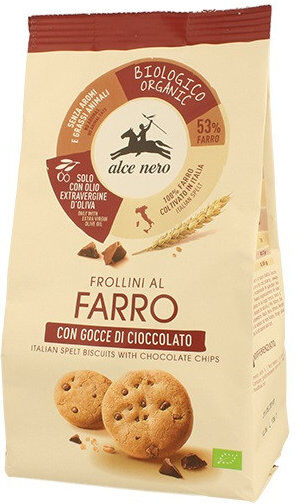 ALCE NERO Frollini Al Farro Con Gocce Di Cioccolato 300 Grammi