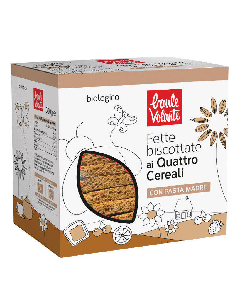 BAULE VOLANTE Fette Biscottate Ai Quattro Cereali 300 Grammi