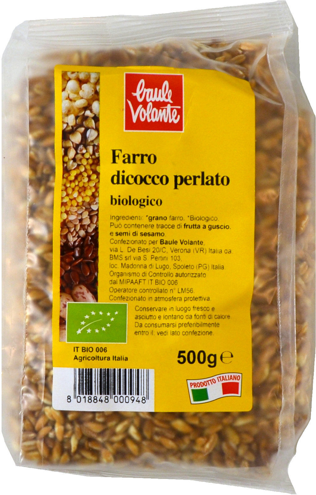 BAULE VOLANTE Farro Dicocco Perlato Biologico 500 Grammi