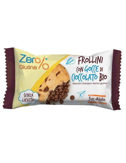 FIOR DI LOTO Zero% Glutine - Frollini Con Gocce Di Cioccolato Bio 70 Grammi