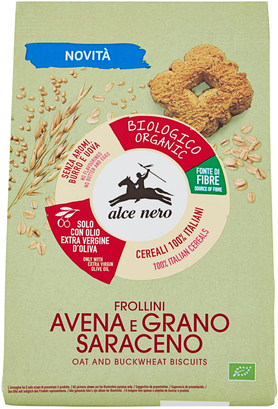 ALCE NERO Frollini Avena E Grano Saraceno 250 Grammi