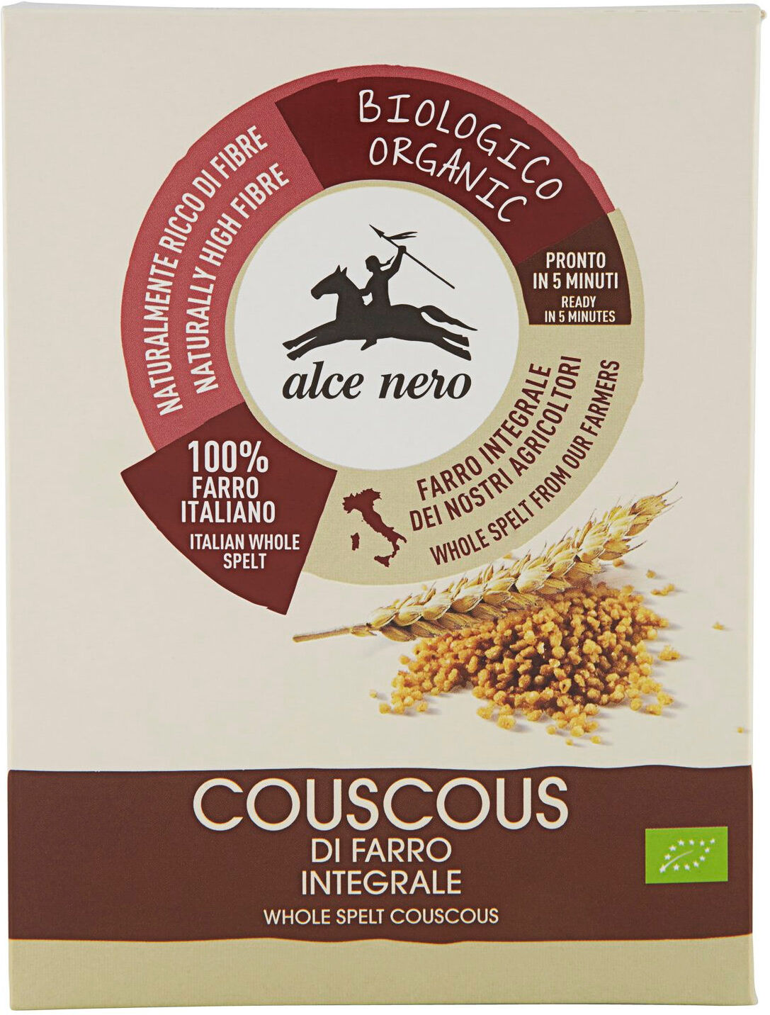 ALCE NERO Couscous Di Farro Integrale 500 Grammi