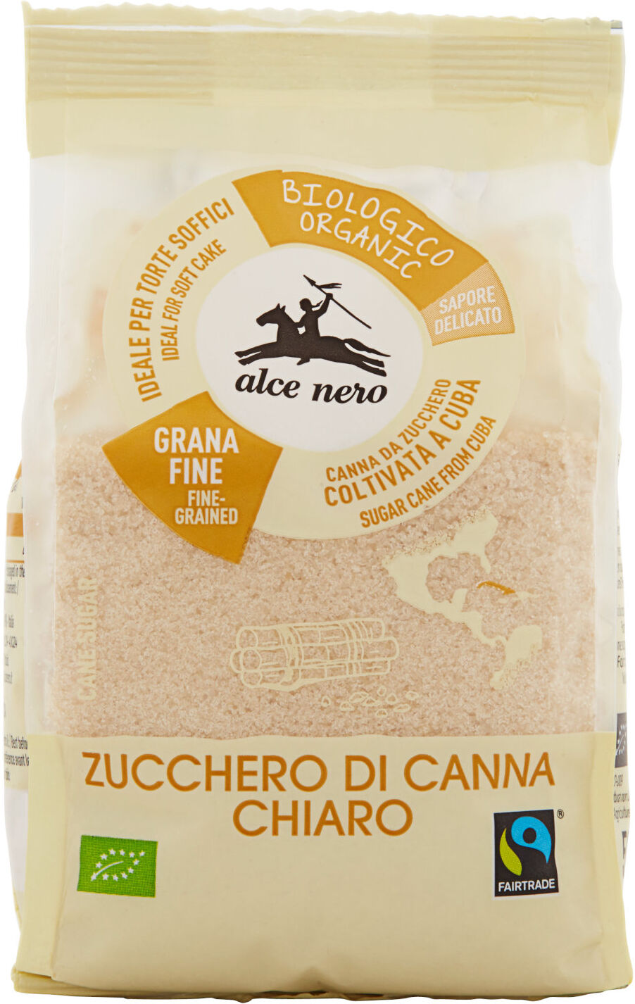 ALCE NERO Zucchero Di Canna Chiaro 500 Grammi