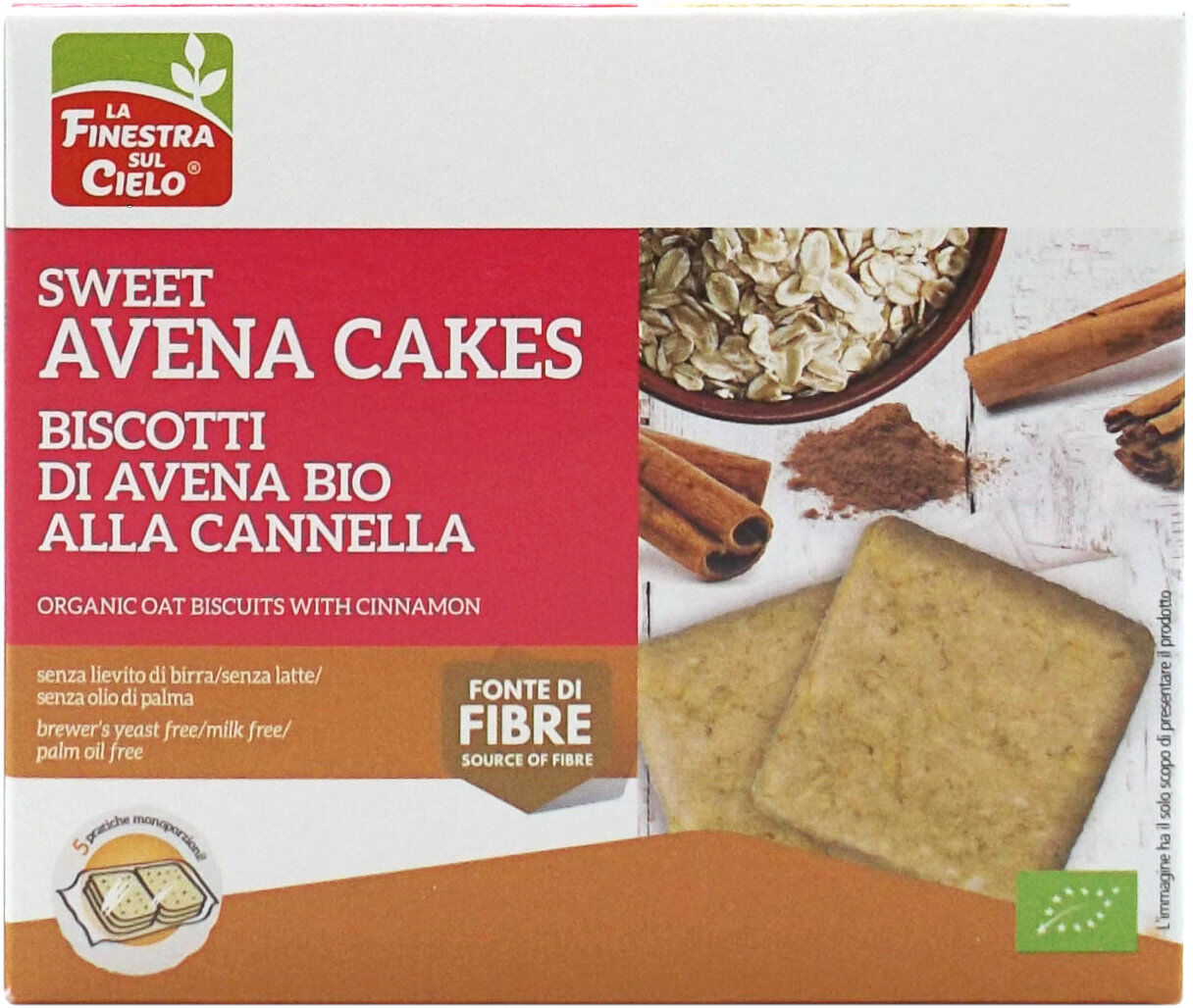 LA FINESTRA SUL CIELO Sweet Avena Cakes Con Cannella Bio 250 Grammi