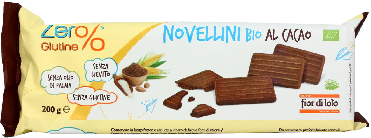 FIOR DI LOTO Zero% Glutine - Novellini Bio Al Cacao 200 Grammi