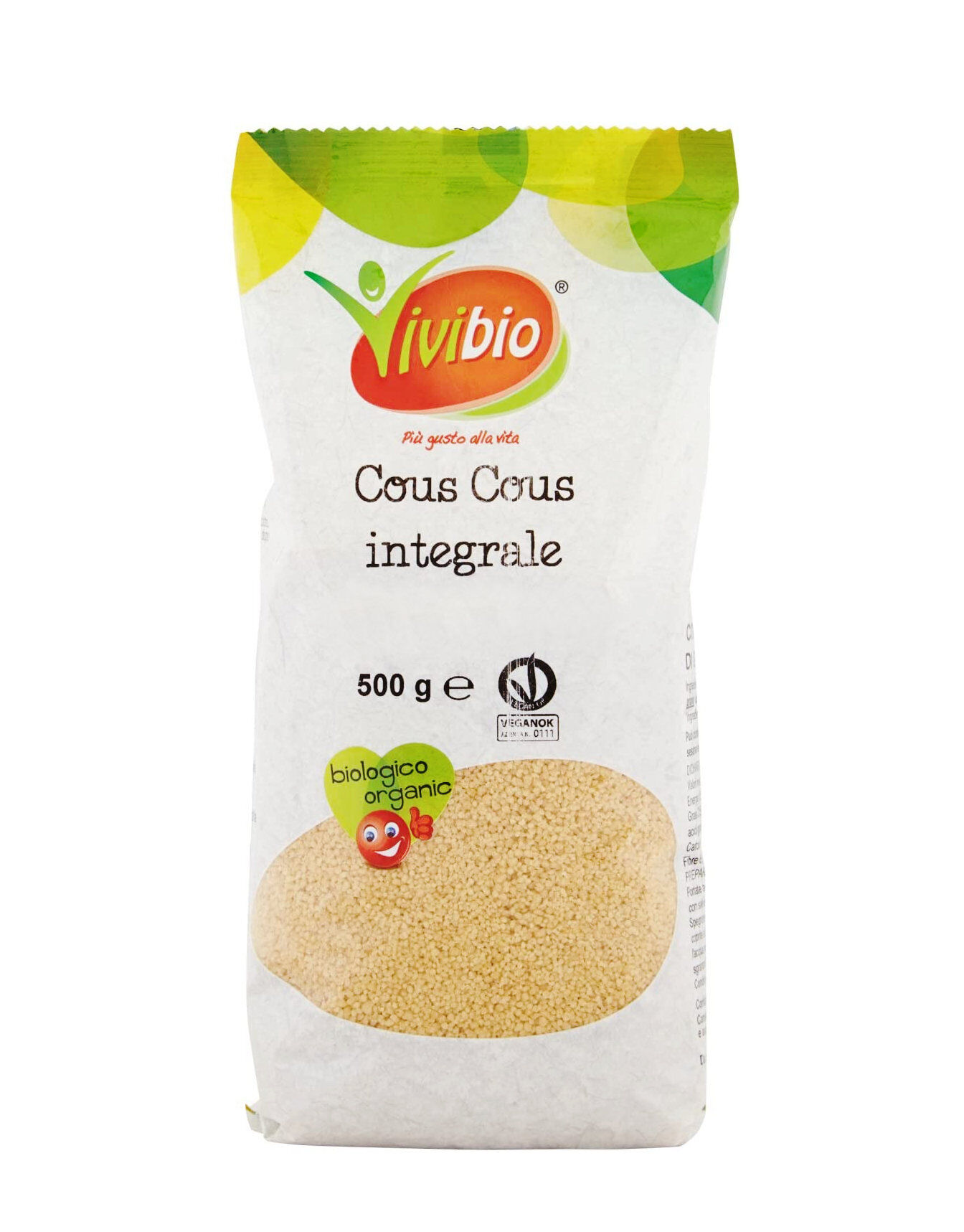 VIVIBIO Cous Cous Integrale 500 Grammi