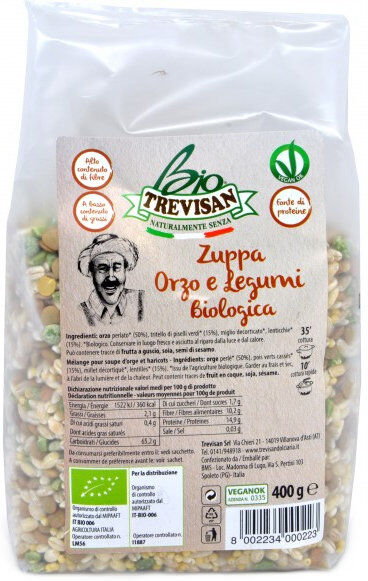 TREVISAN Zuppa Biologica Di Orzo E Legumi 400 Grammi