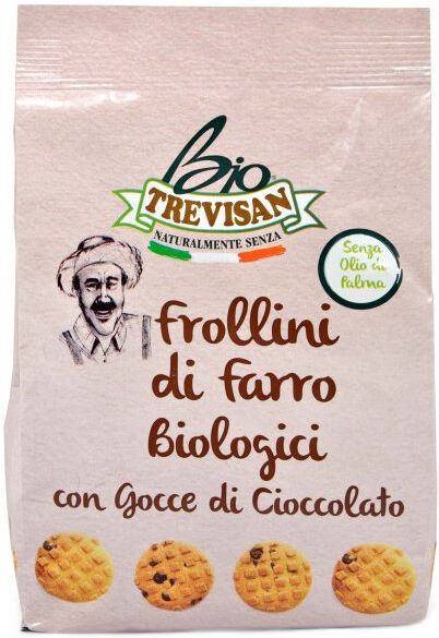 TREVISAN Frollini Di Farro Biologici Con Gocce Di Cioccolato 250 Grammi