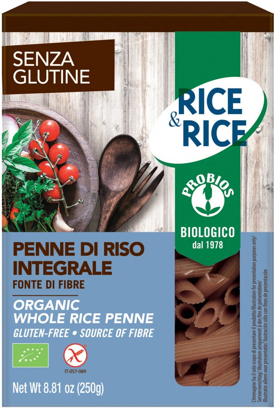 PROBIOS Rice & Rice - Penne Di Riso Integrale Senza Glutine 250 Grammi