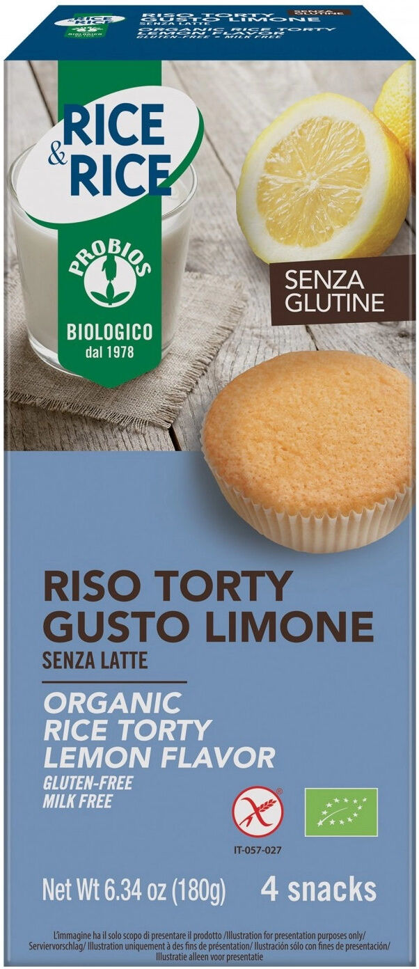 PROBIOS Rice & Rice - Riso Torty Al Limone 4 Snack Da 45 Grammi