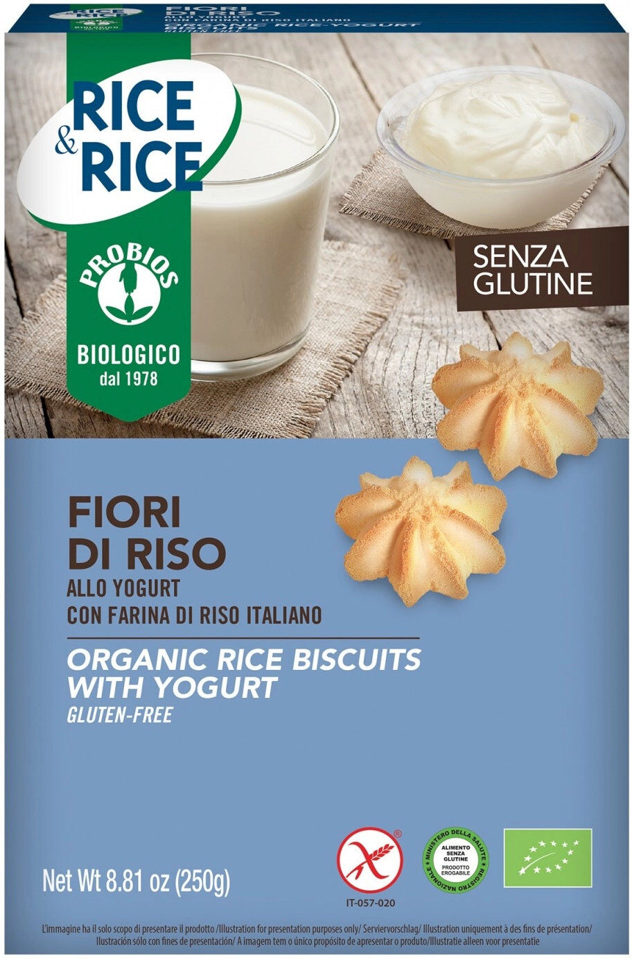 PROBIOS Rice & Rice - Fior Di Riso Allo Yogurt 250 Grammi