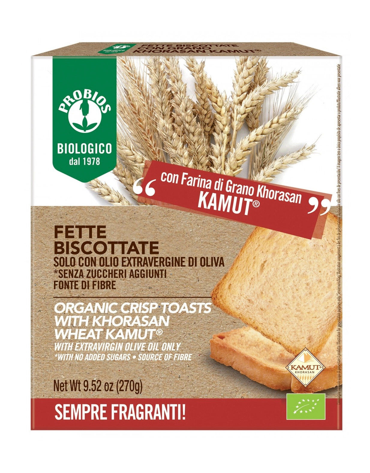 PROBIOS Fette Biscottate Di Kamut 270 Grammi