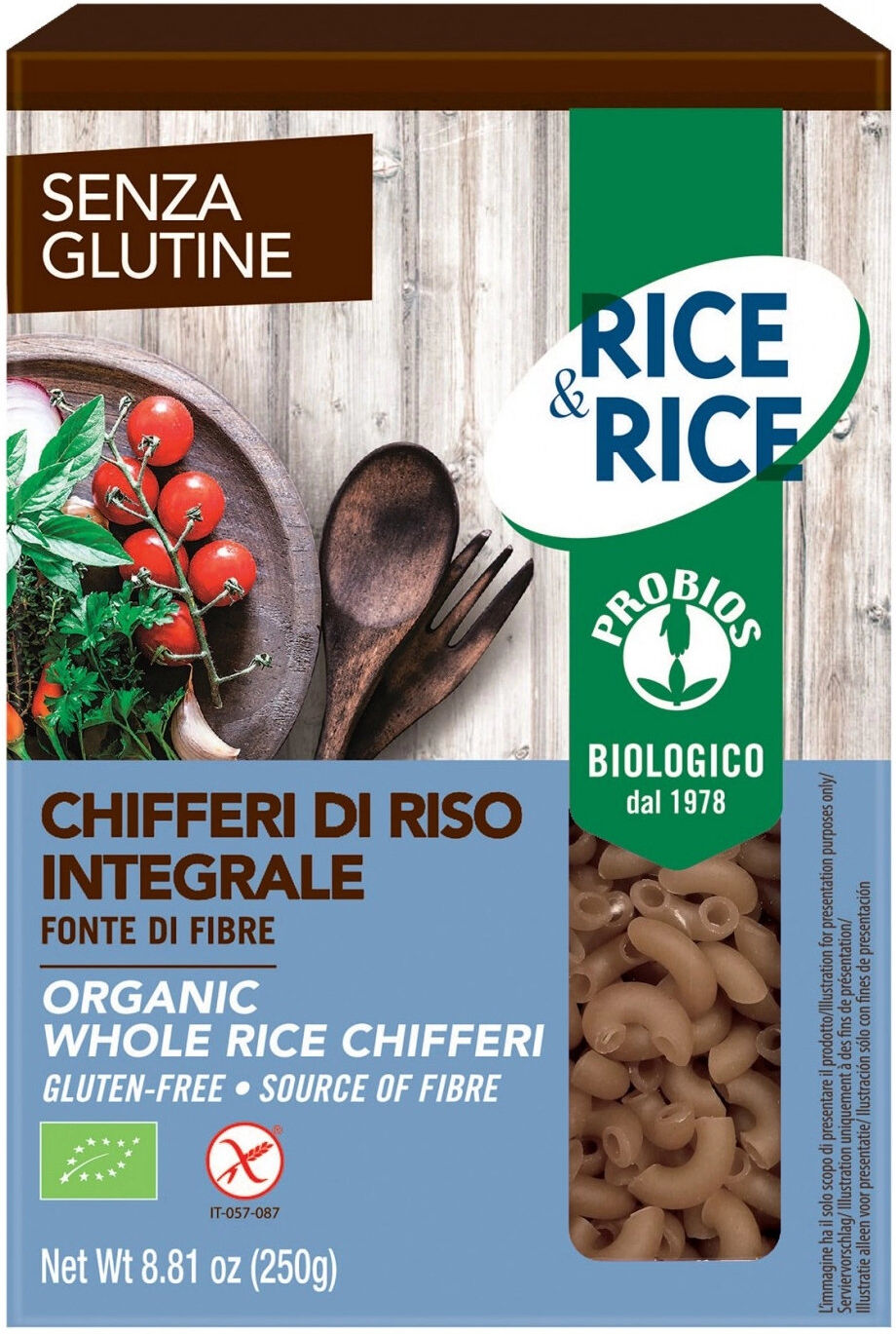 PROBIOS Rice & Rice - Chifferi Specialità Di Riso Integrale 250 Grammi