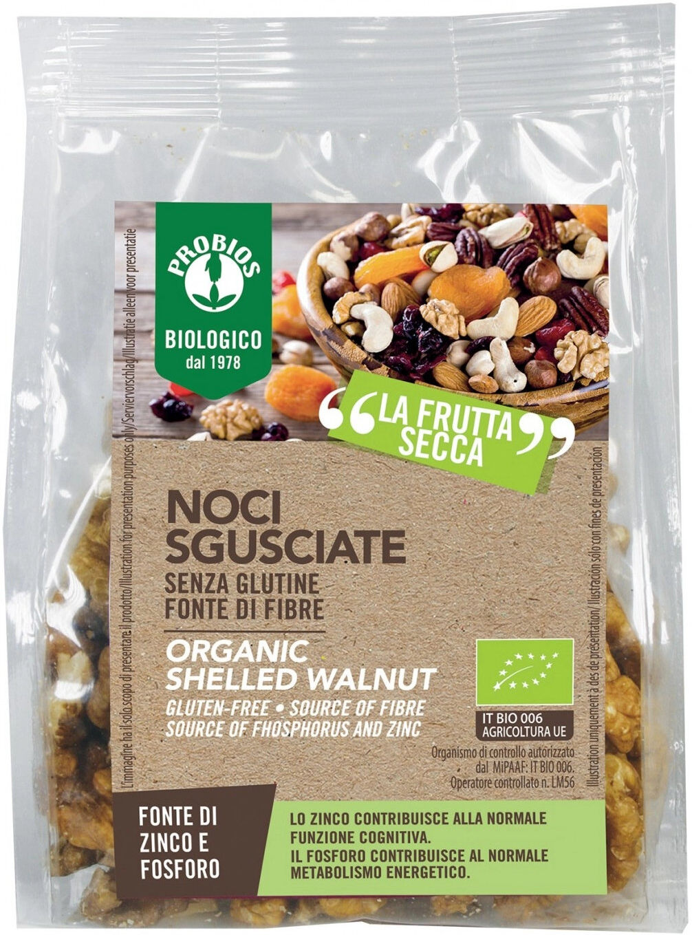 PROBIOS Noci Sgusciate Bio Organic 100 Grammi