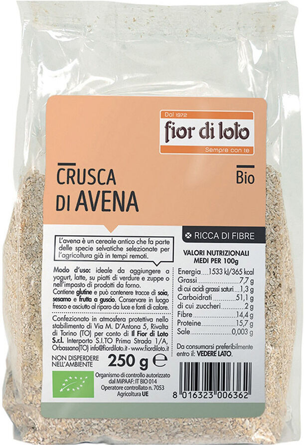 FIOR DI LOTO Crusca Di Avena Bio 250 Grammi