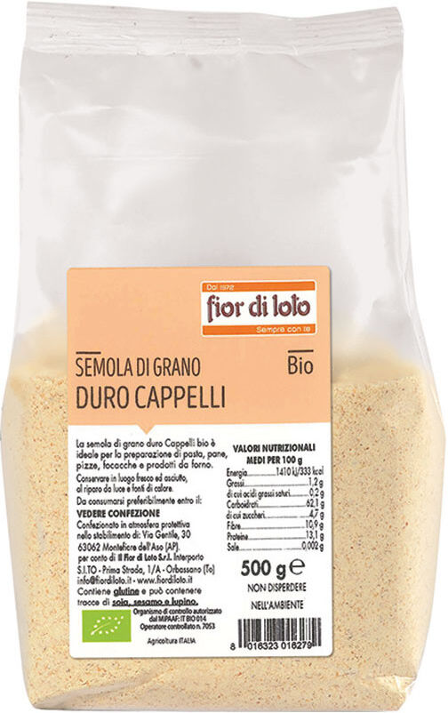 FIOR DI LOTO Semola Di Grano Duro Cappelli Bio 500 Grammi