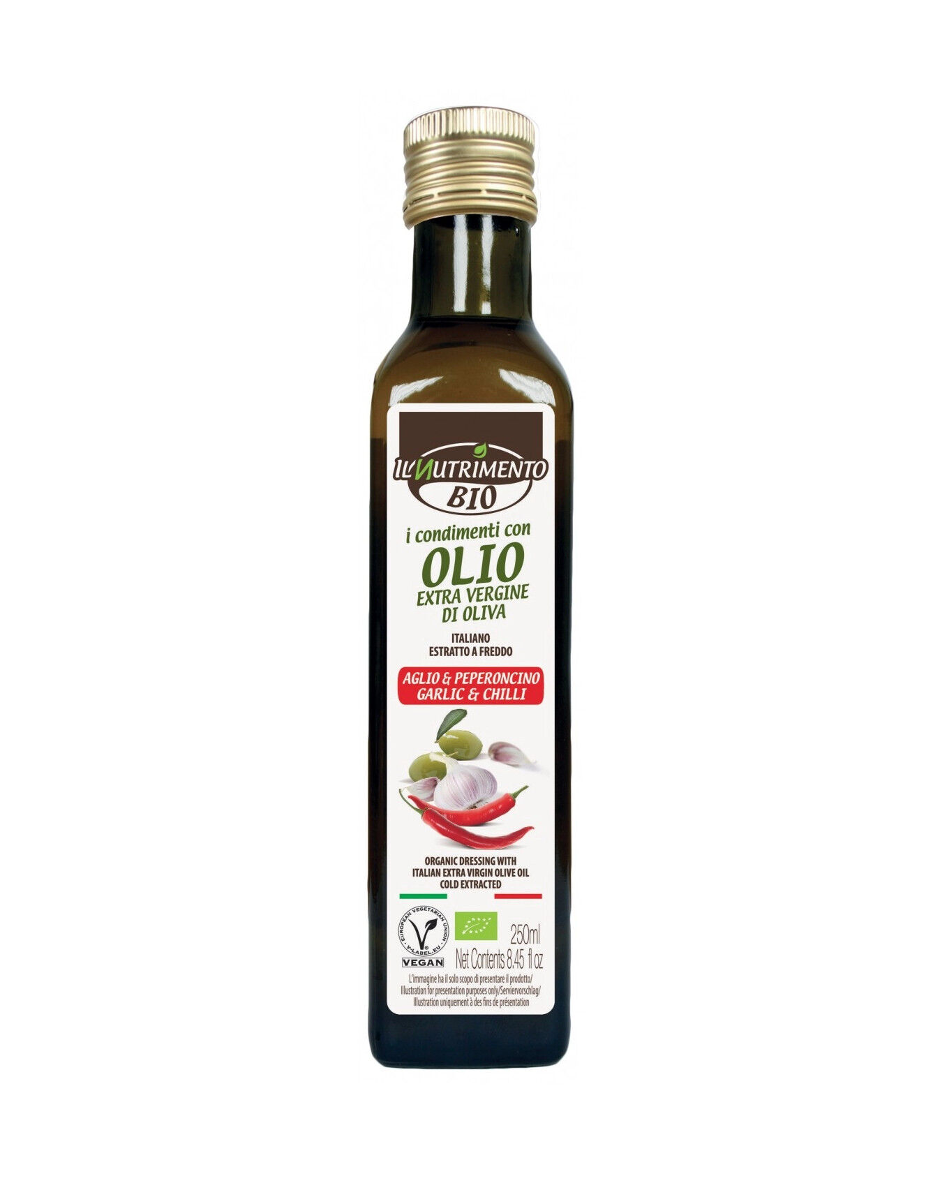 PROBIOS Bio Organic - Condimento Con Olio D'Oliva Extra Vergine Aglio & Peperoncino 250ml